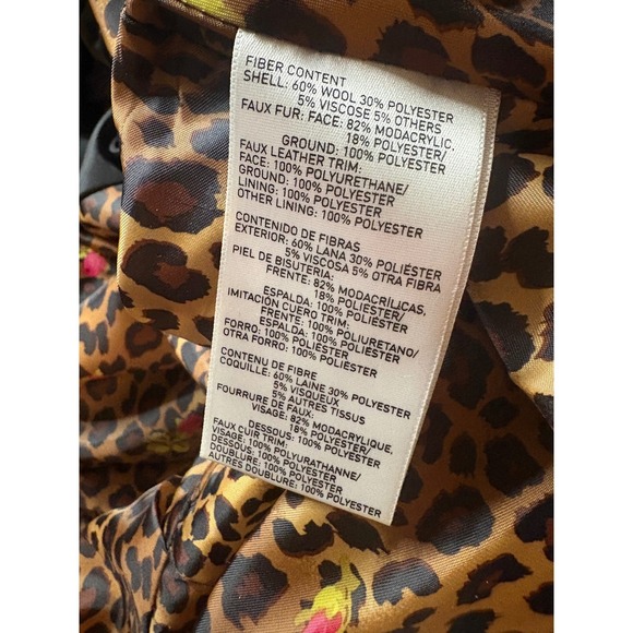 Betsey Johnson Womens Black Wool Blend Faux Fur Collar Corset Waist Coat Large - Picture 5 of 7